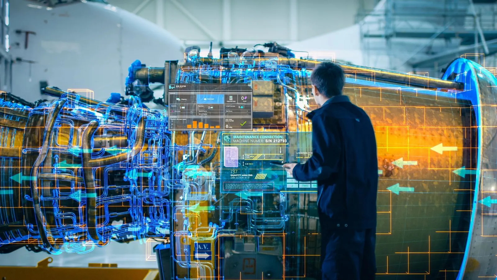 男性が機械を操作している