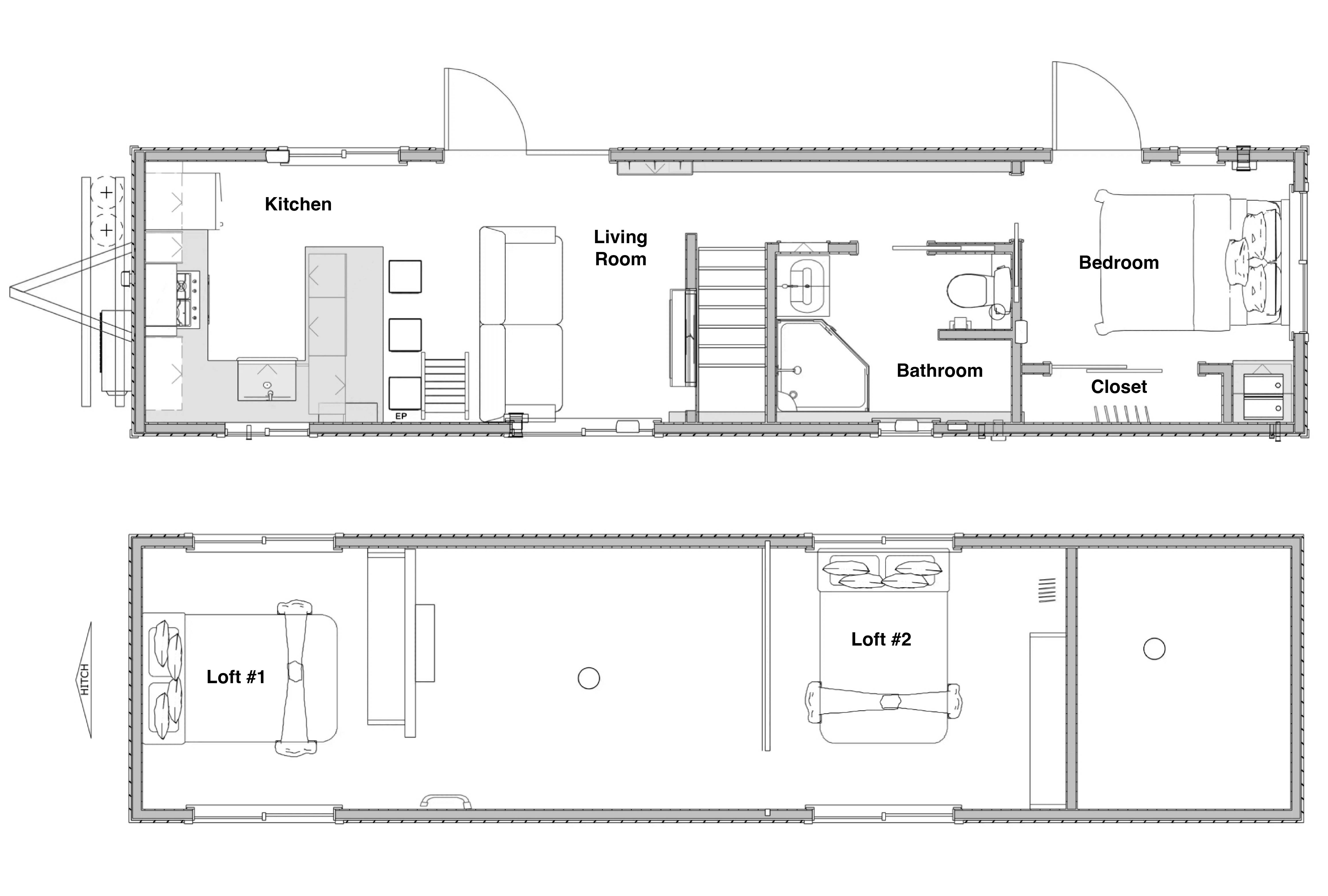 Ventura by Mint Tiny House - floor plan layout