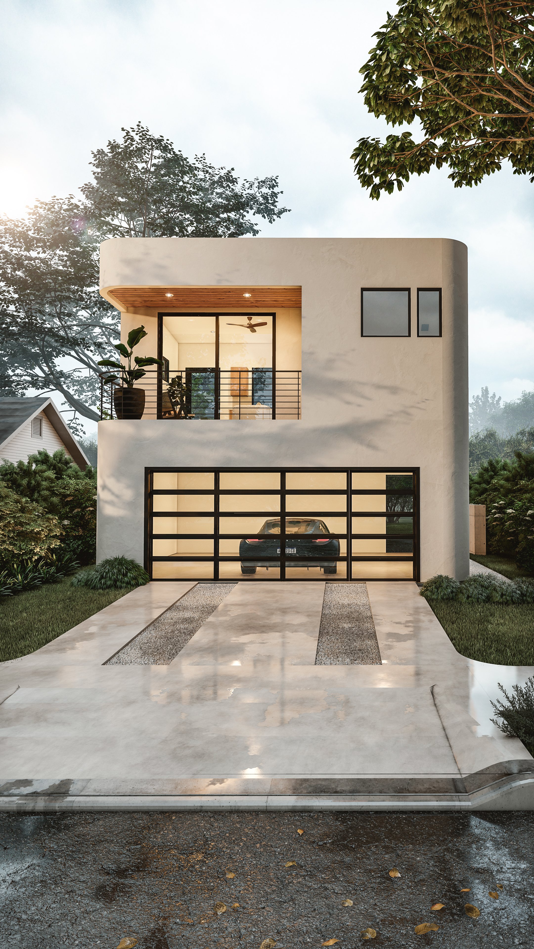 The Block by Nanabode - final exterior rendering showcasing the solar-powered ADU plan