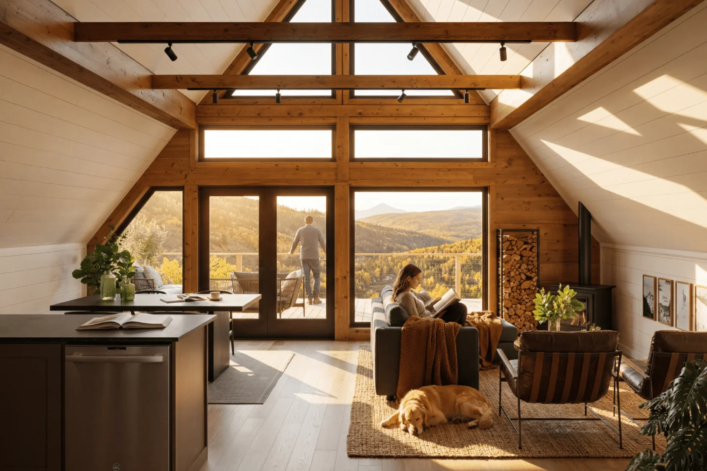 A-Frame Lodge — living