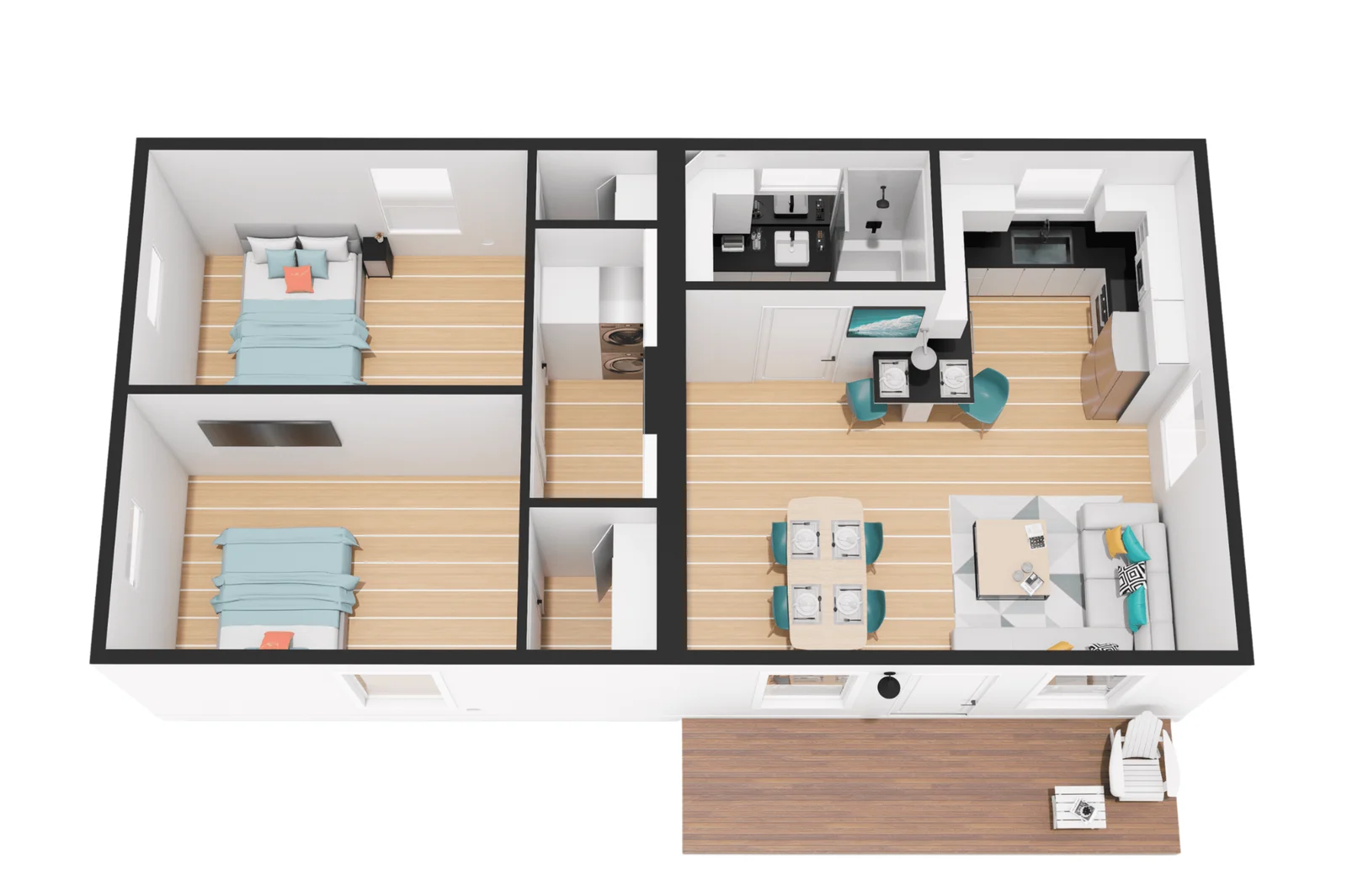 Boxabl Casita Two Bedroom — floor plan photo 1