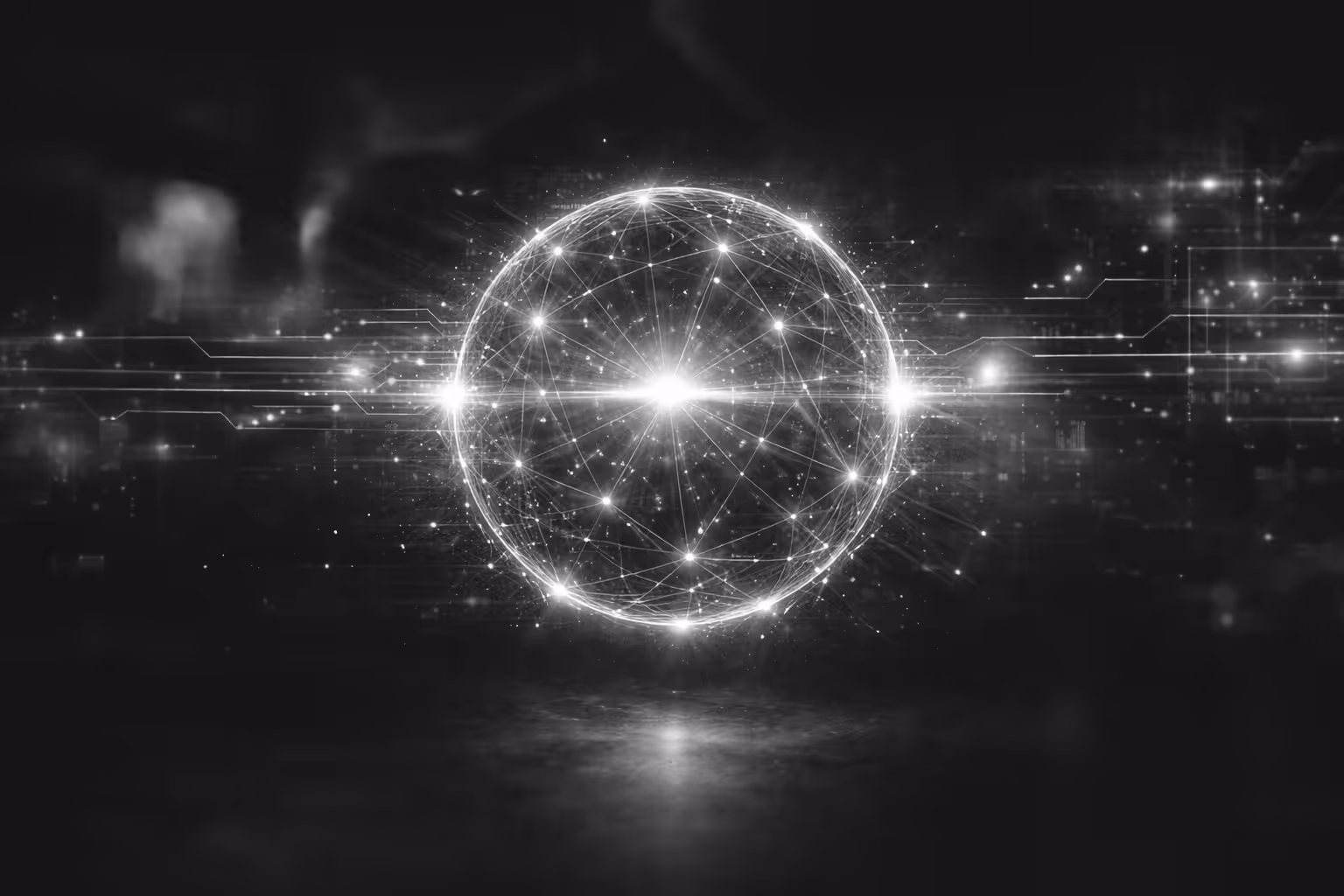 Hand illuminated by small glowing fairy lights in a dark setting with blurred light orbs in the background.