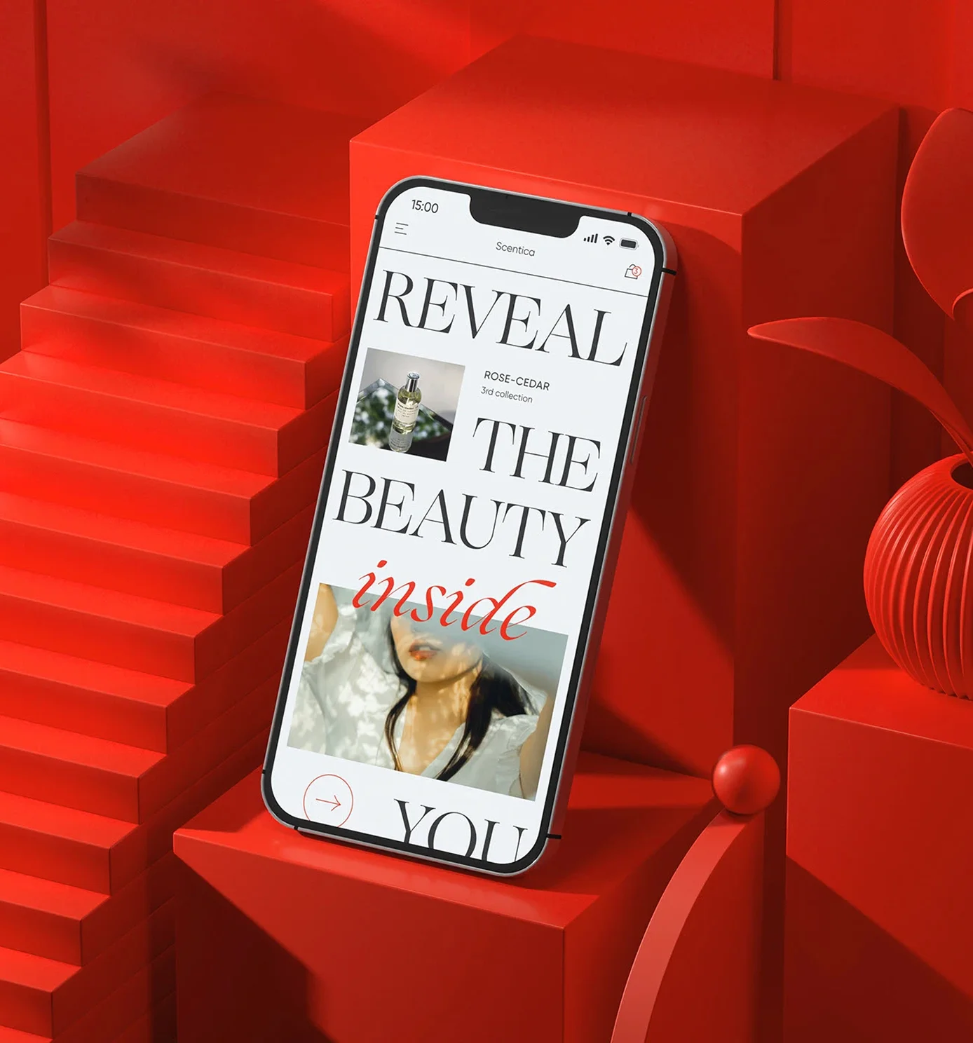 Scentica — elegant fragrance e-commerce store created by Sigma Software Design, featuring UX/UI design, motion graphics, and immersive product storytelling.