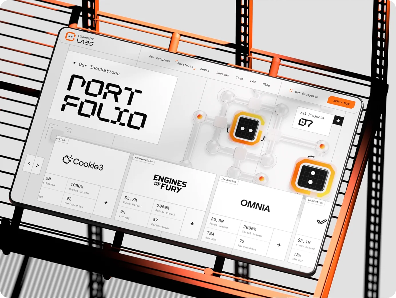 ChainGPT Labs — Web3 incubation platform website designed by Sigma Software Design, awarded by CSS Design Awards, Awwwards, GSAP, and FWA.