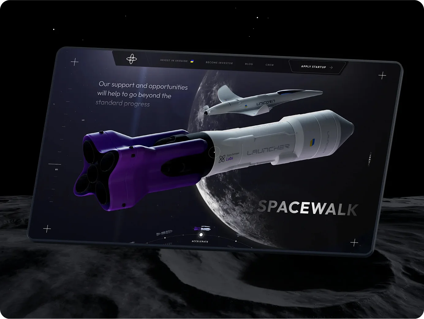 Sigma Software Labs — award-winning space-themed website concept recognized by CSS Design Awards and Awwwards.