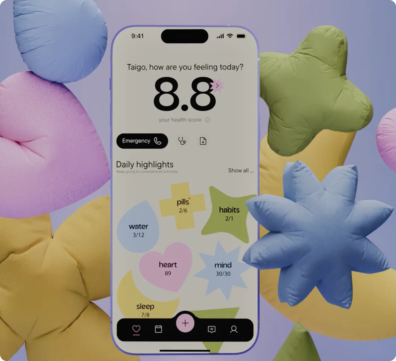 Intelly — healthcare mobile app UI and branding design by Sigma Software Design.