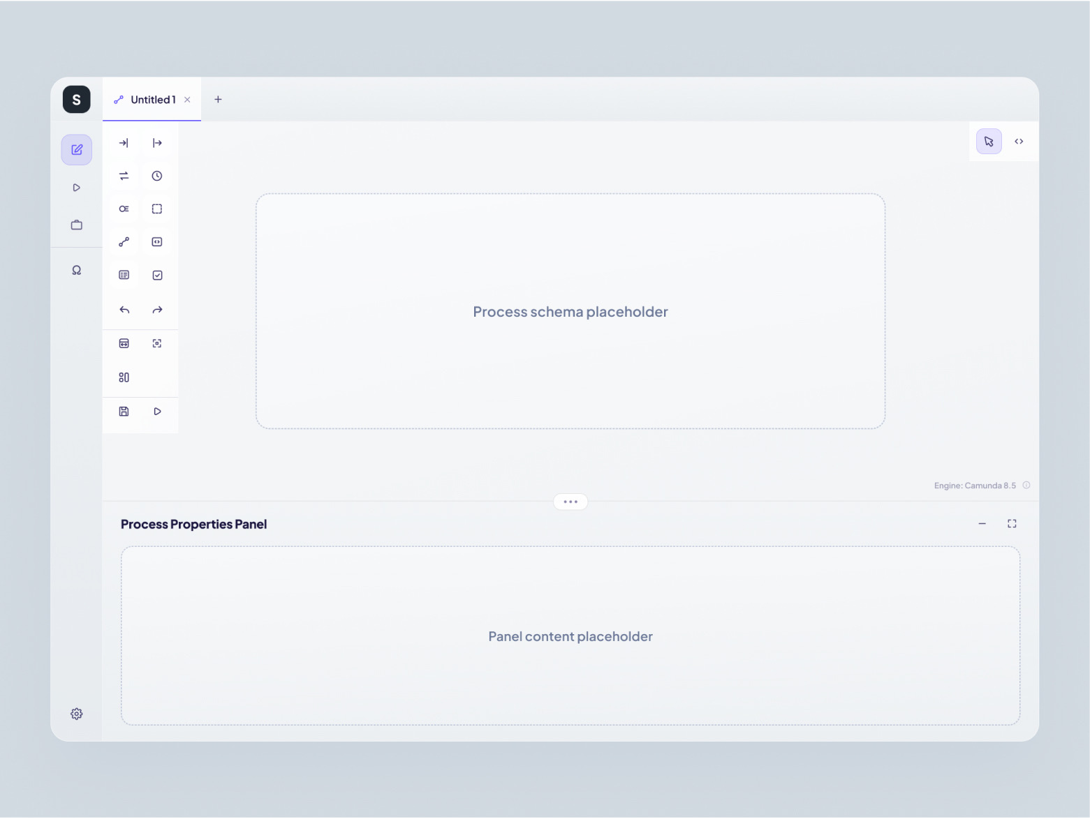 Before: initial editor structure with mixed action levels