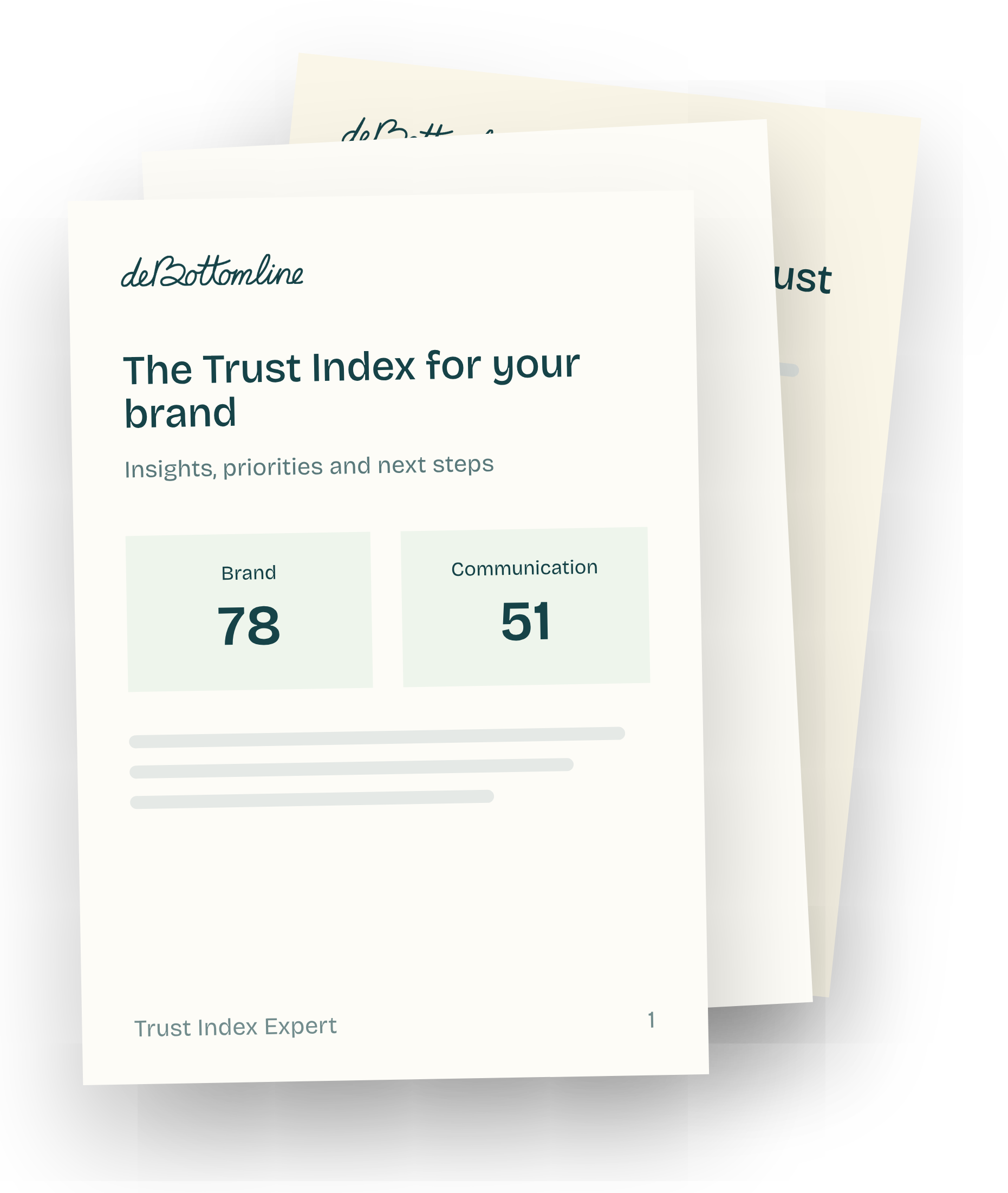 Example of the Trust Index report with brand and communication scores