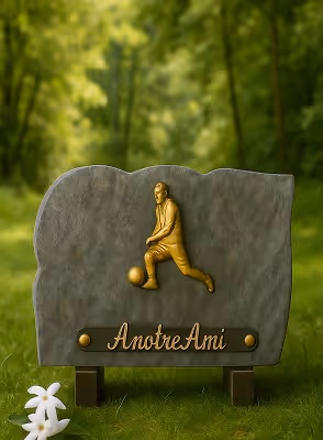 Plaque funéraire avec un joueur de football