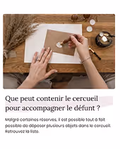 Photo représentant une fiche infos des pompes funèbres Maison Maurel à Bourg-la-Reine