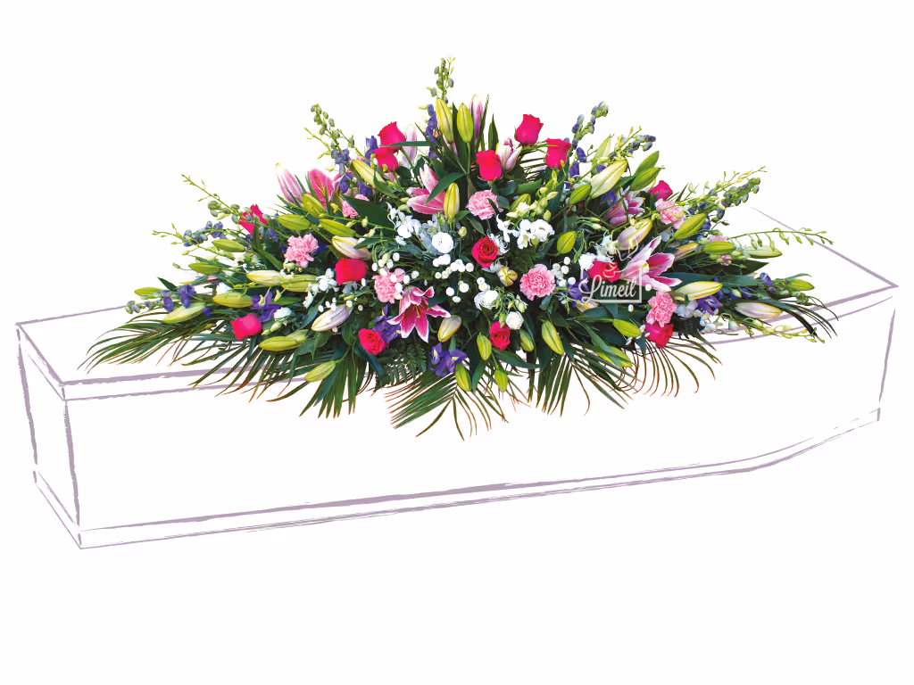 Composition florale dessus de cercueil