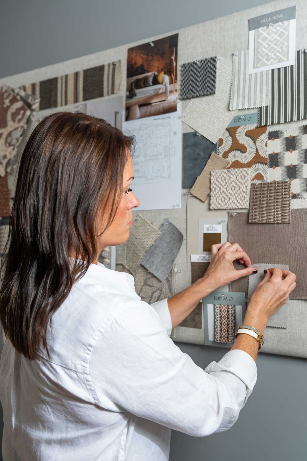 Christine Hayes in her interior design studio in York