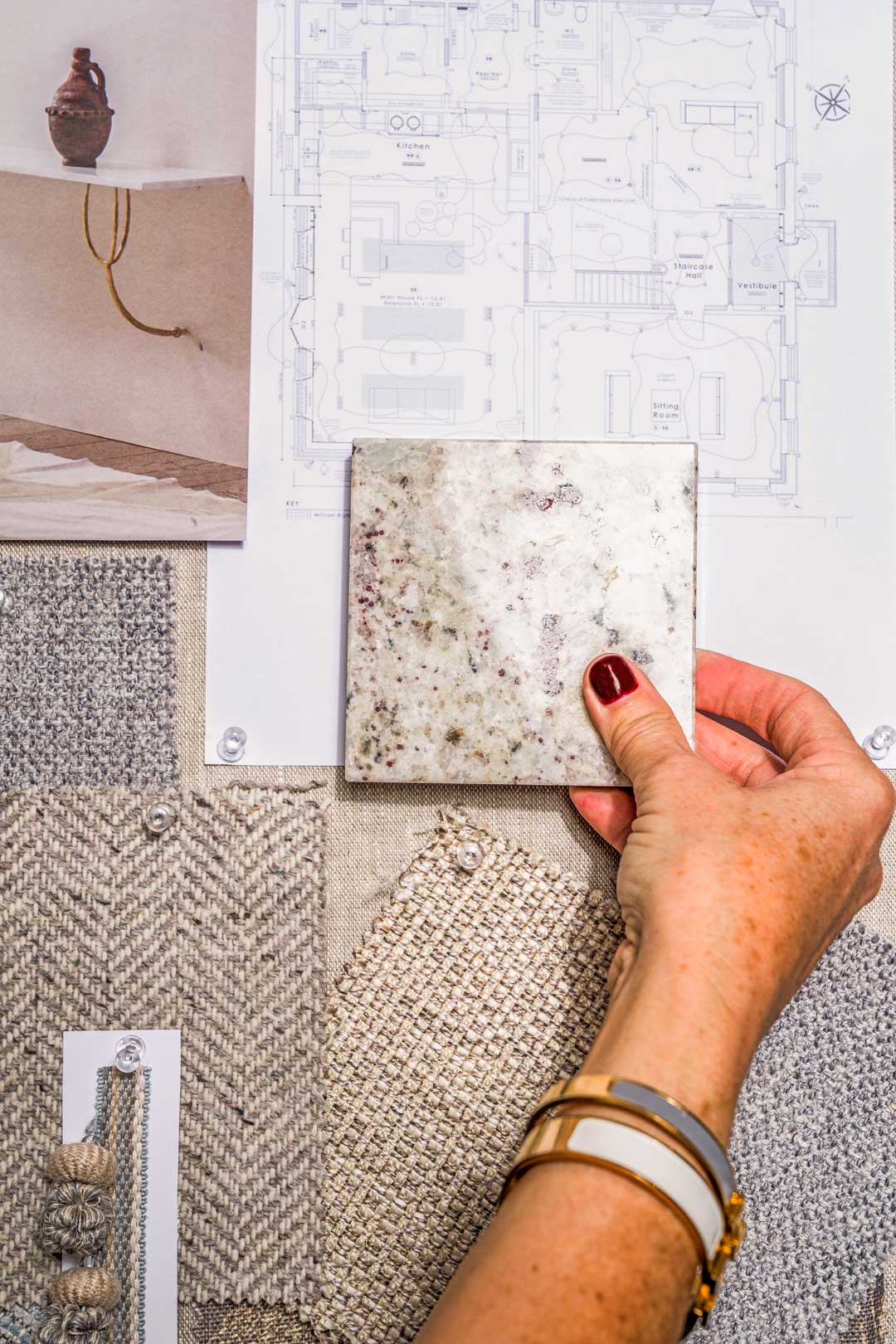 Christine Hayes in her interior design studio in York