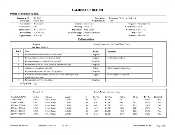Sample Task List Certification Page 1