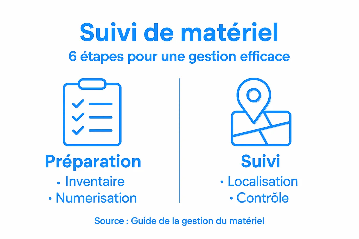 Découvrez notre infographie détaillée présentant les différentes étapes du suivi du matériel.