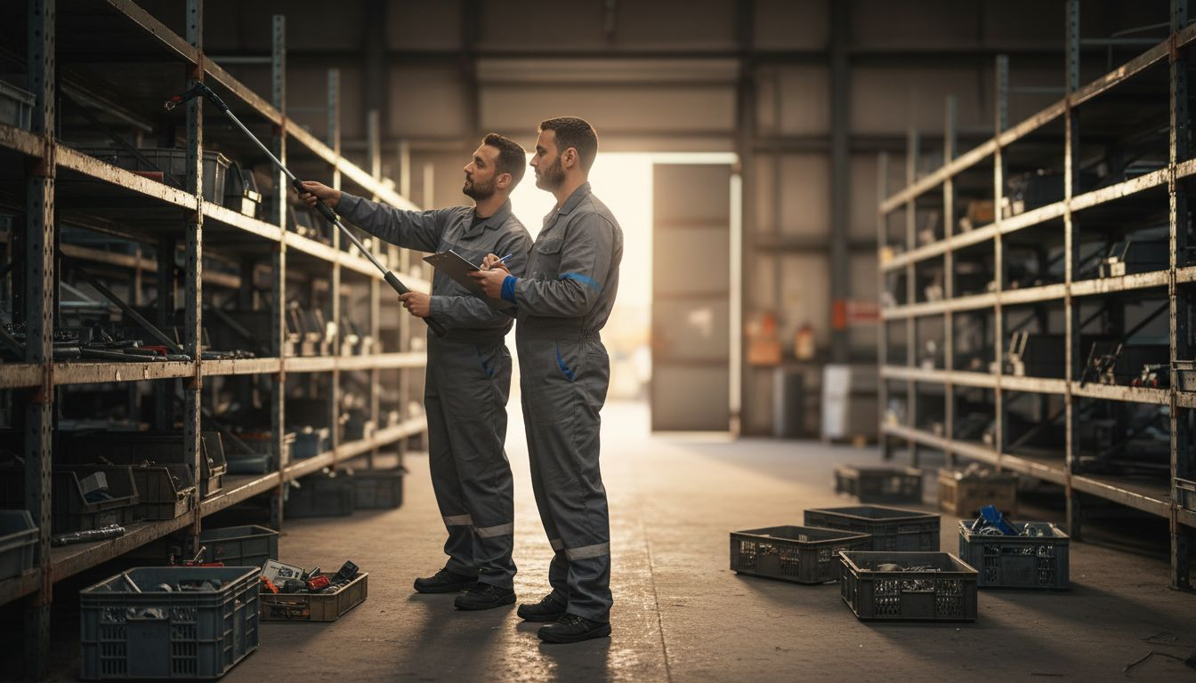 Préparation de l’inventaire par les magasiniers avec un contrôle manuel des stocks