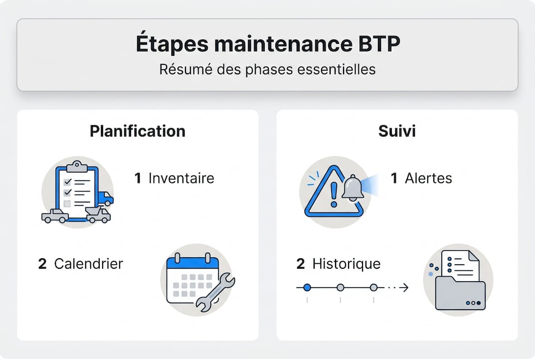 Les étapes clés de la maintenance d’une flotte d’engins de chantier : infographie