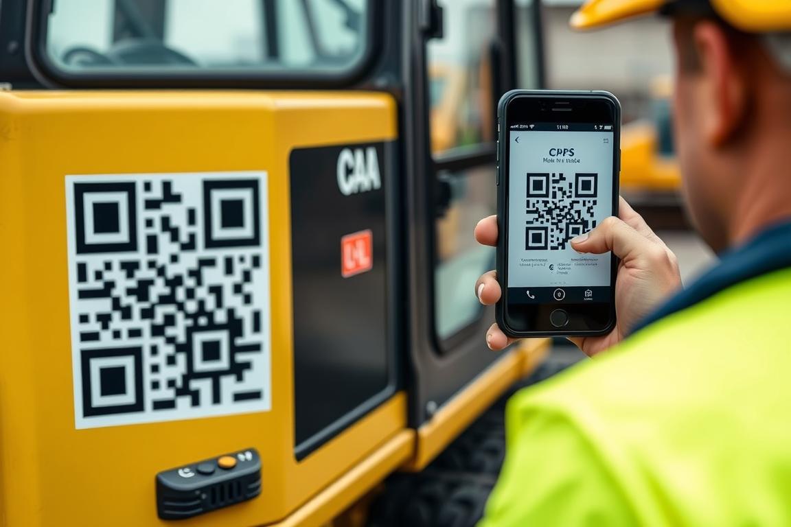 Équipement avec QR code pour accès rapide aux données de suivi matériel maintenance équipement
