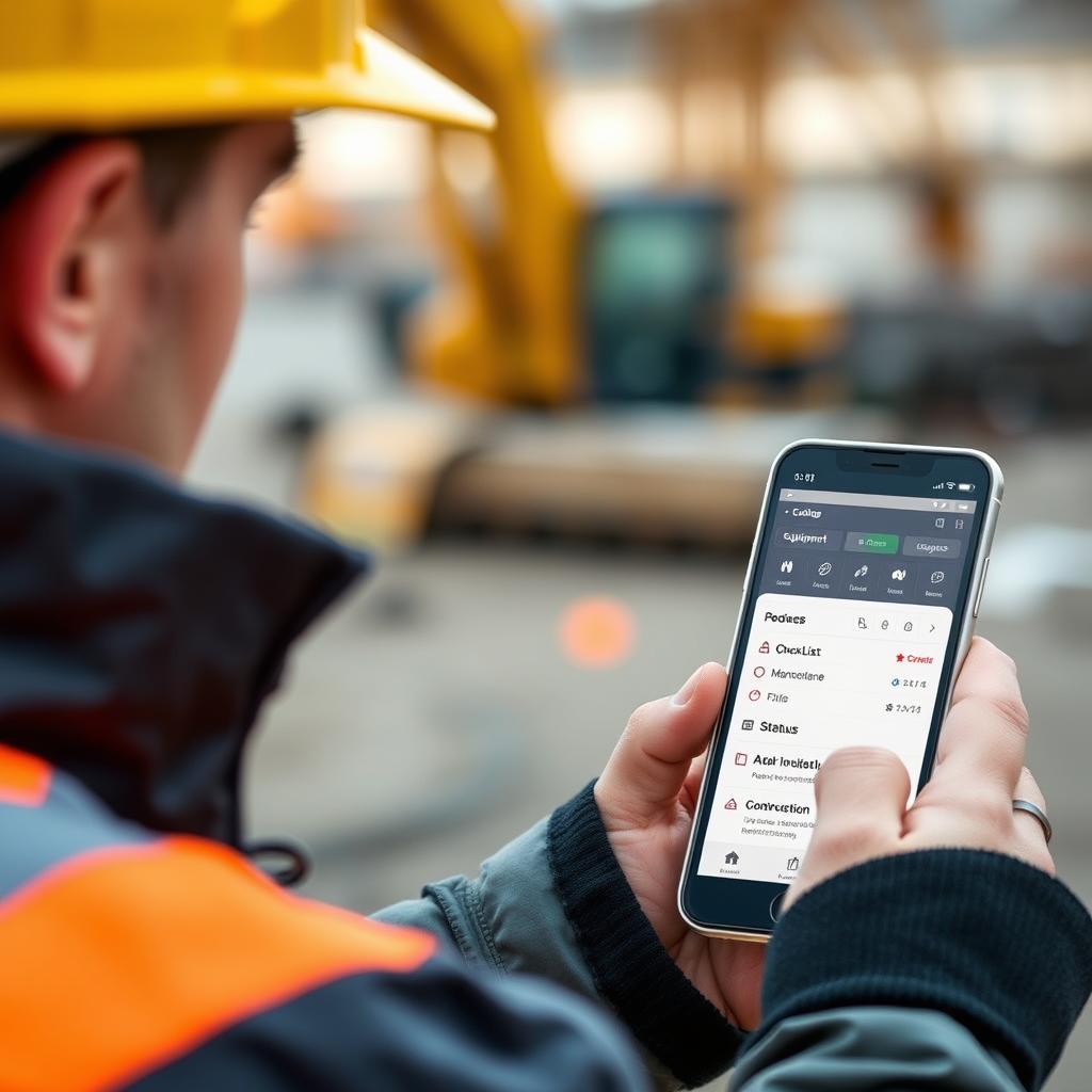Application mobile de suivi matériel maintenance équipement utilisée sur chantier