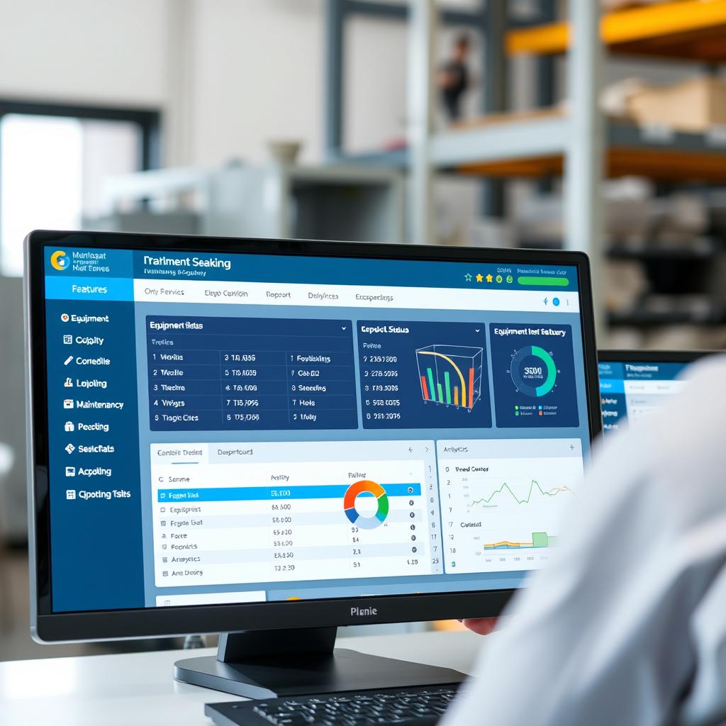 Interface d'un logiciel de GMAO pour le suivi matériel maintenance équipement