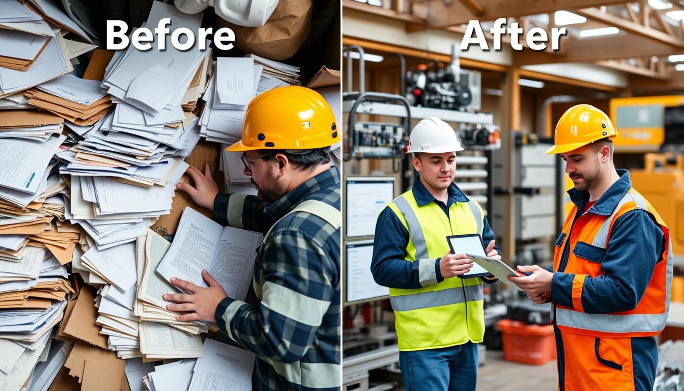 Avant/après la mise en place d'un système centralisé de suivi matériel maintenance équipement