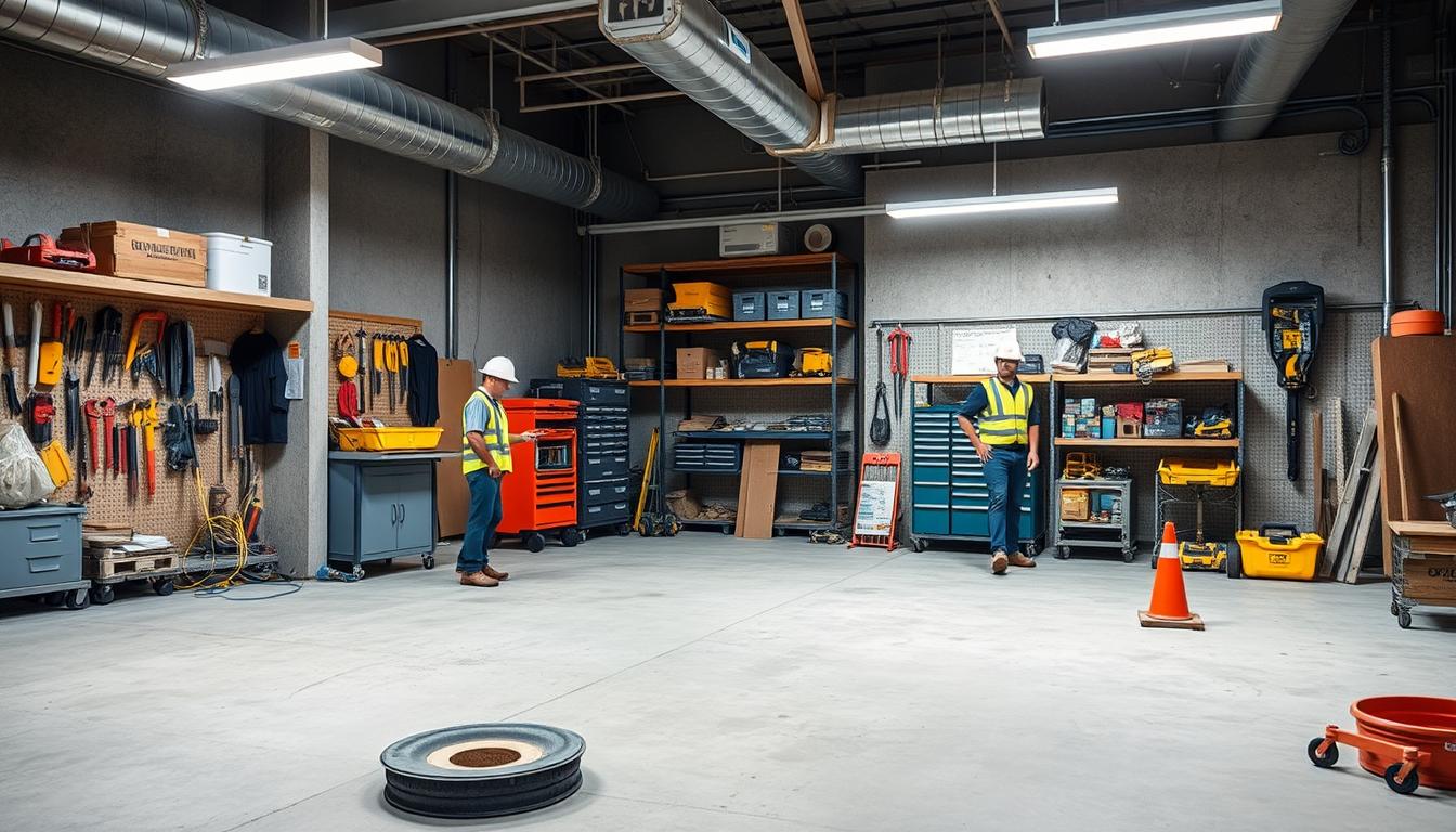 Chantier bien organisé avec système de suivi matériel efficace, solution contre la perte de matériel chantier