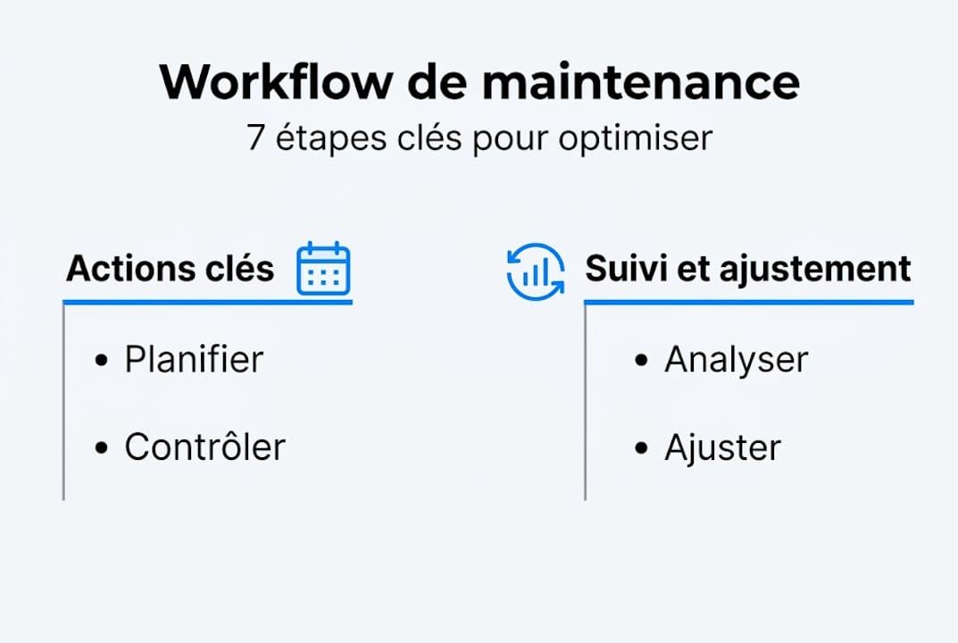 Découvrez notre infographie : les 7 grandes étapes essentielles d’un processus de maintenance efficace.