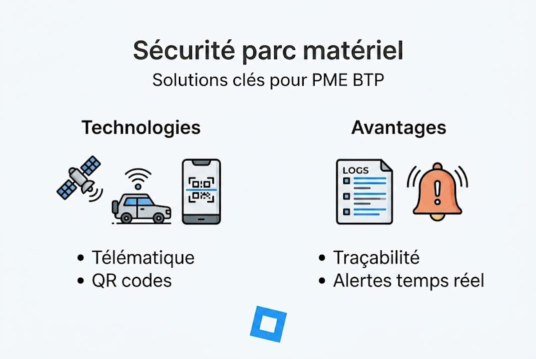 Sécurité sur les chantiers : l’infographie des solutions incontournables pour gérer efficacement votre parc matériel BTP