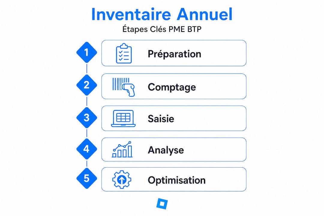 Les 5 grandes étapes de l’inventaire annuel en un coup d’œil