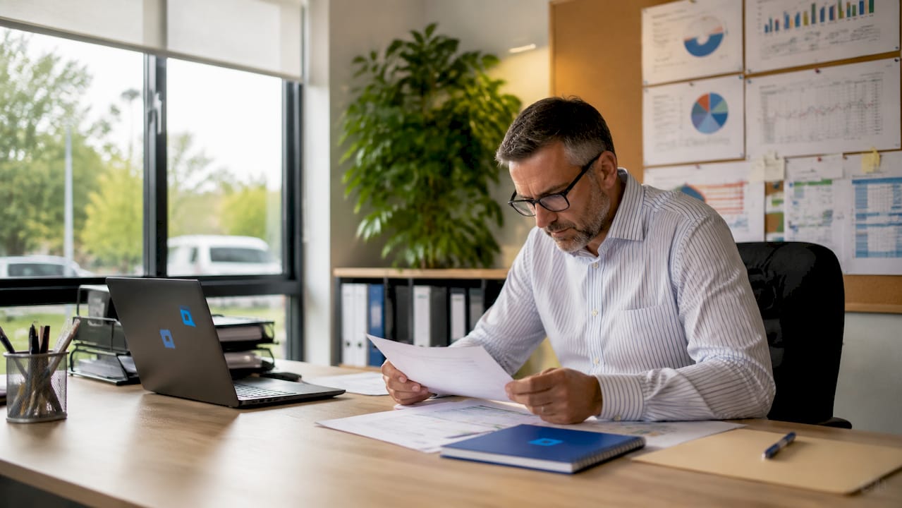Le responsable de parc analyse les historiques d’entretien pour optimiser la gestion des véhicules.