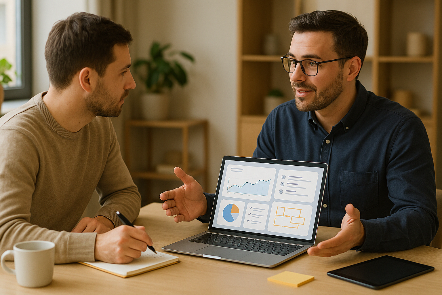 image of founders with a shared moment (for a edtech)