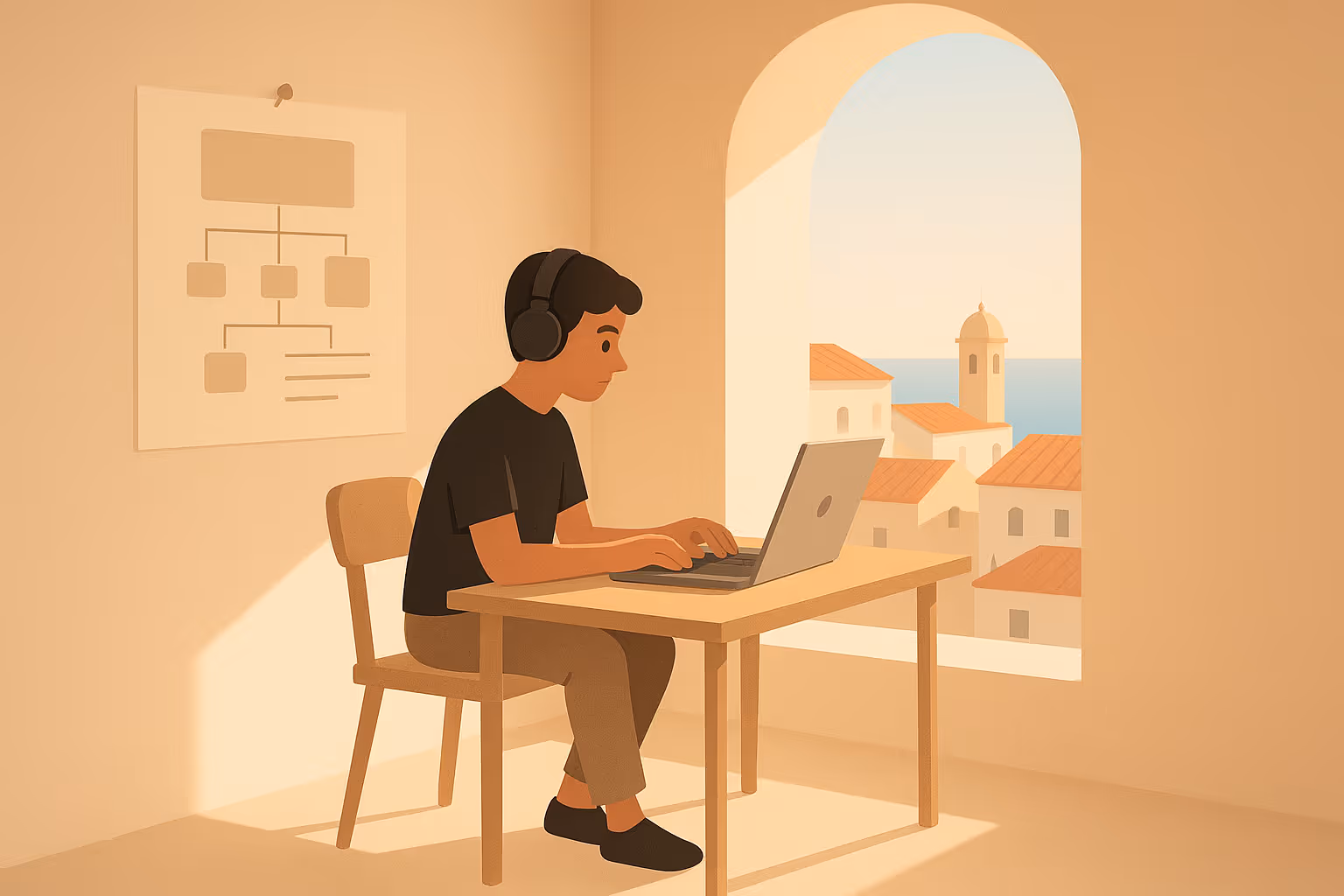 image of students attending an online class (for a edtech)