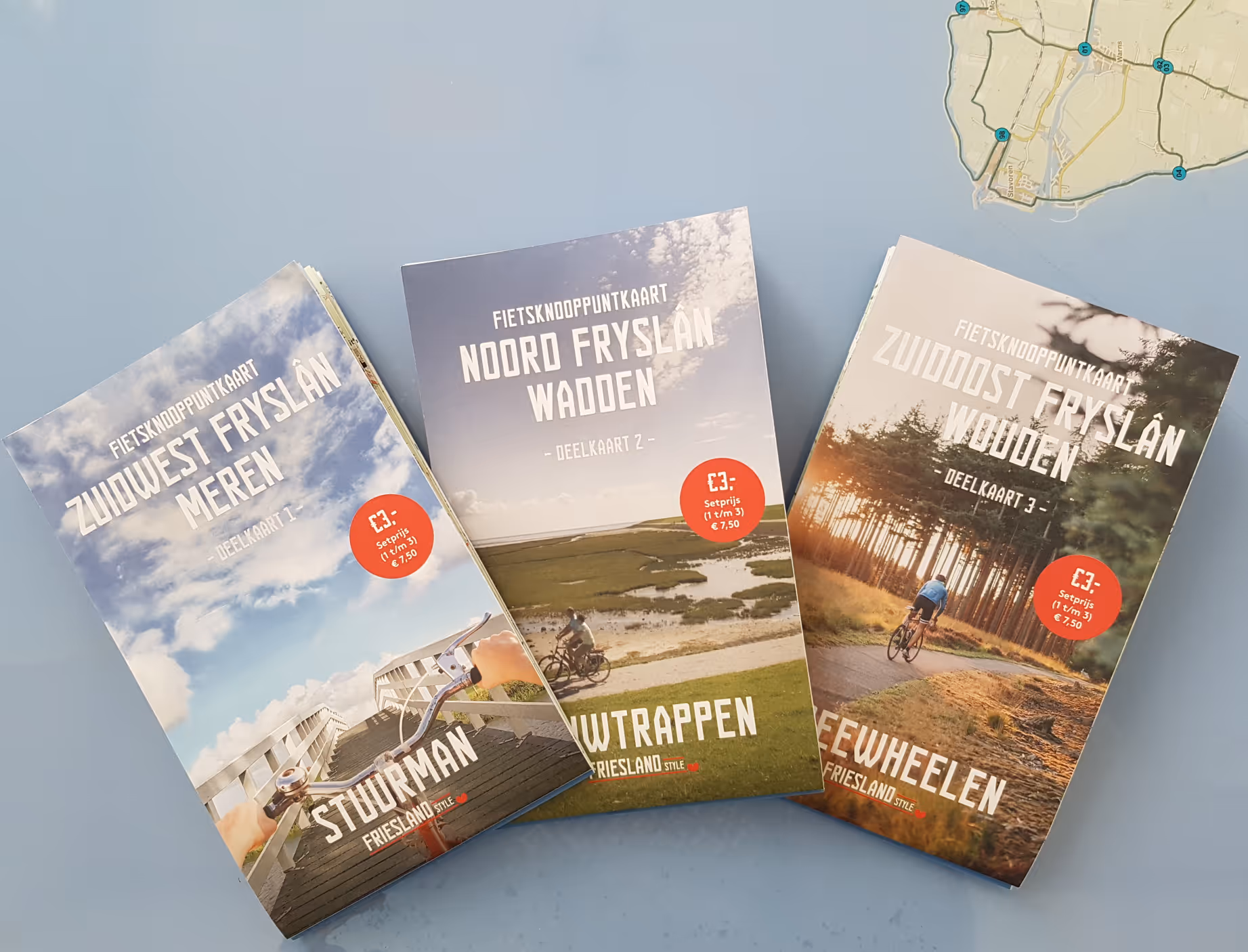 Knooppuntenkaarten Noordoost Friesland.