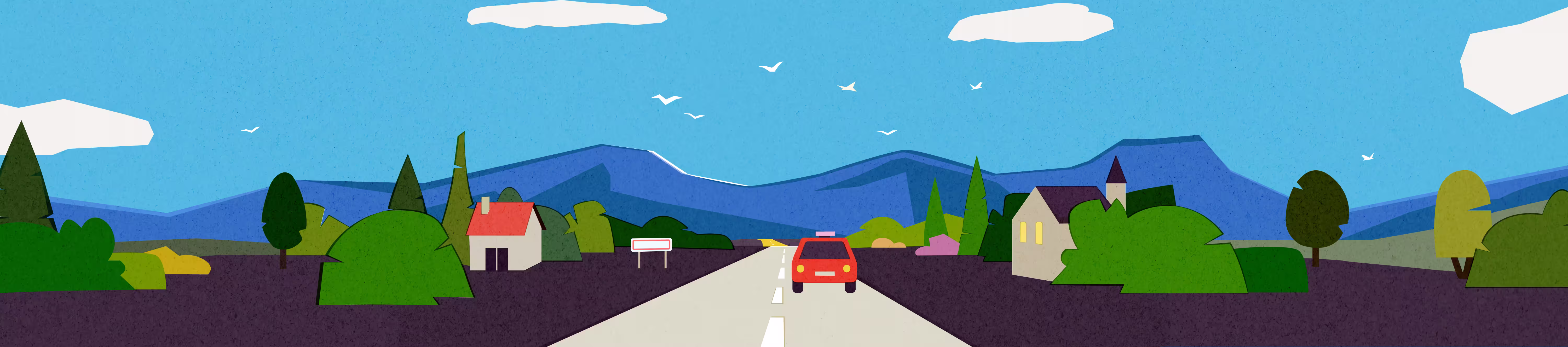 Image d'une voiture sur une route de campagne