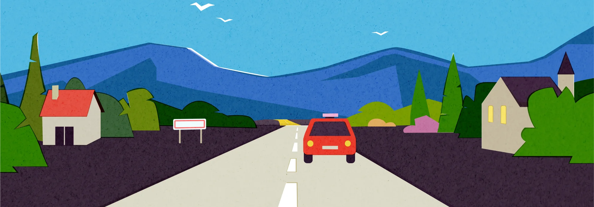 Image d'une voiture sur une route de campagne