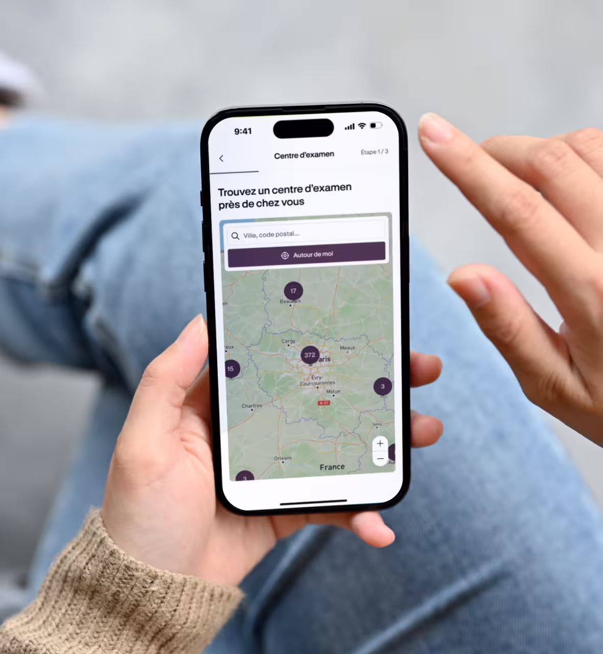 Un apprenant qui cherche un moniteur Ornikar près de chez lui