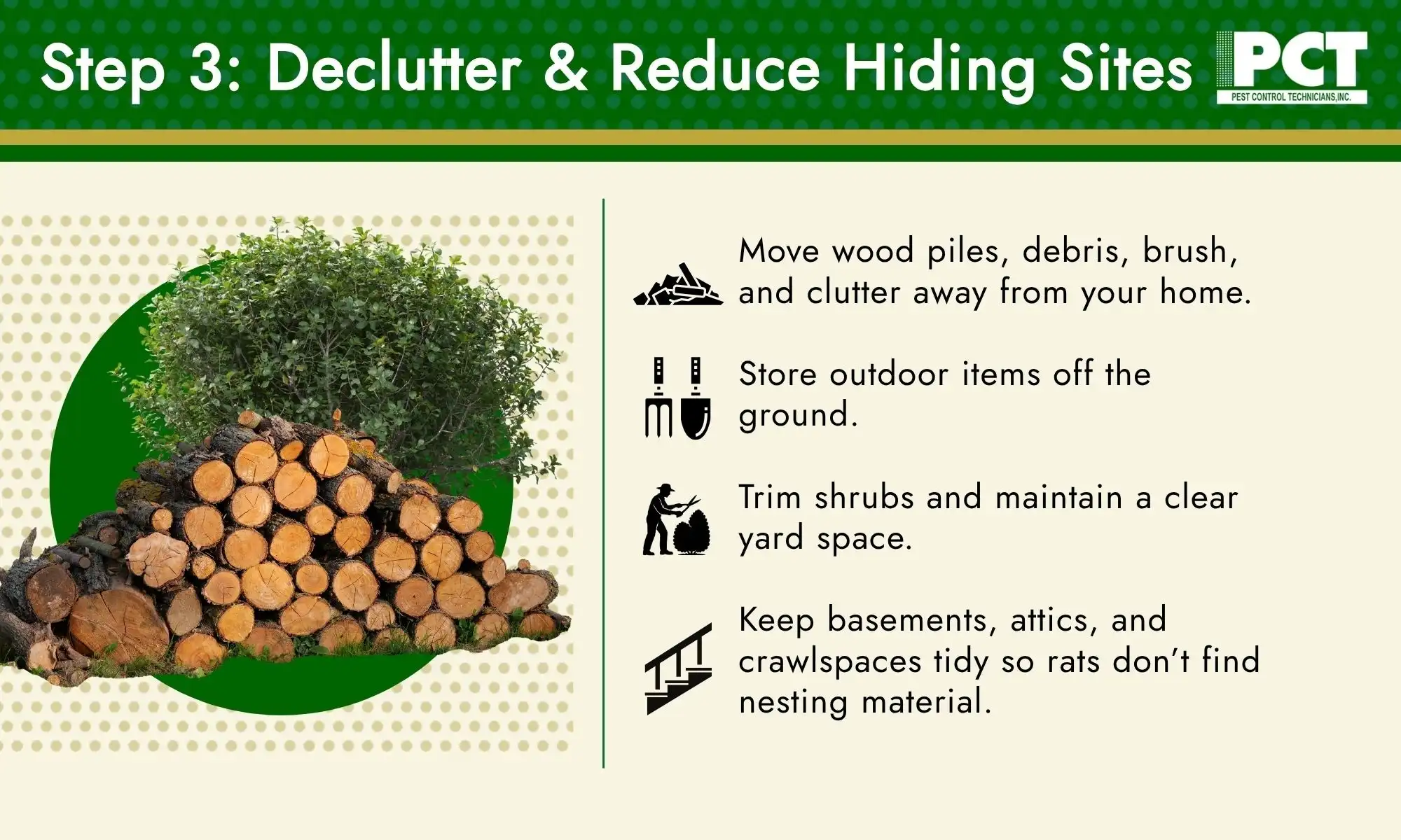 Step 3: Declutter & Reduce Hiding Sites