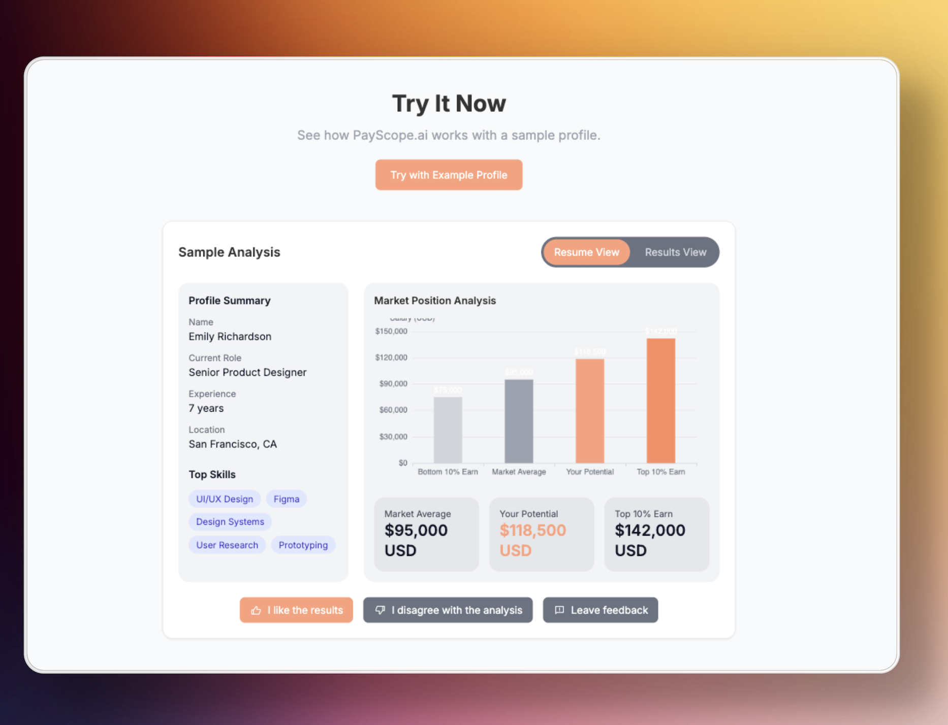 New PayScope analytics page screenshot