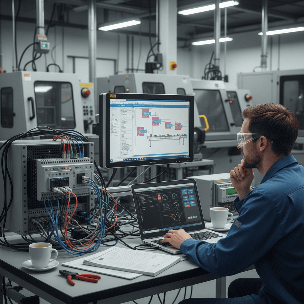 image of a marine engineer inspecting engines