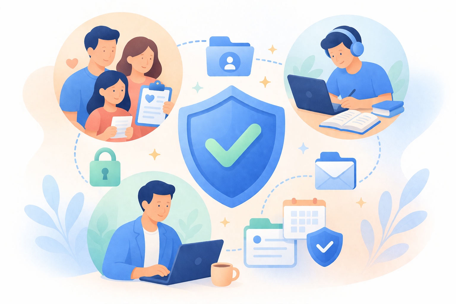 image of teacher with students