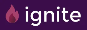 Ignite Education logo with flame icon in purple and pink gradient
