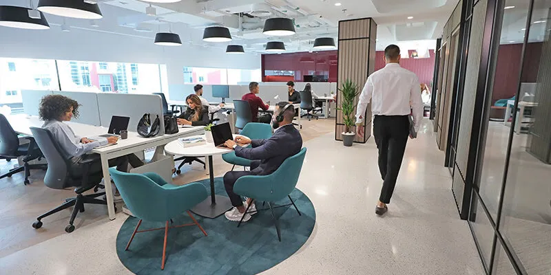 office cubicles interior view