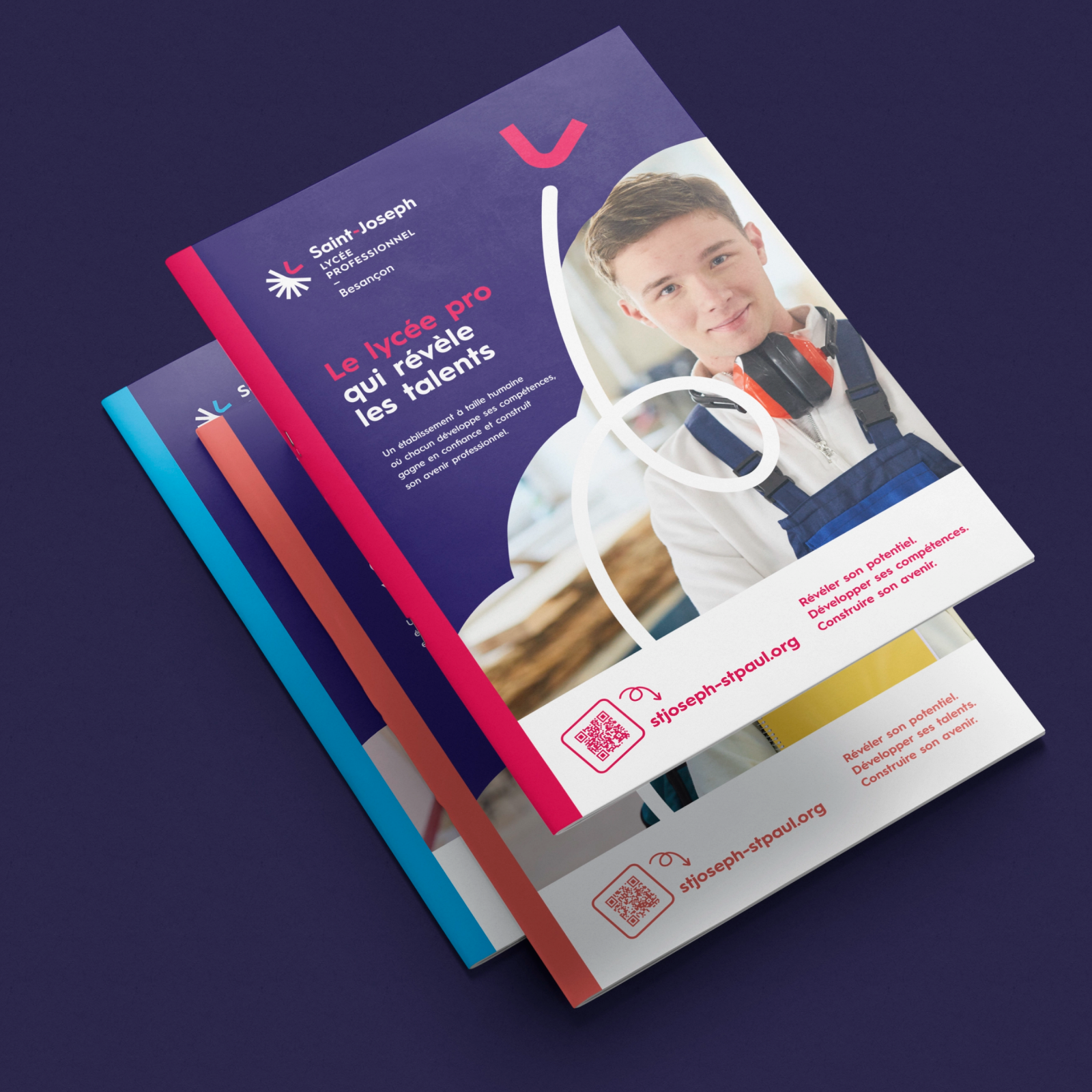 Double page de la brochure du Lycée Saint-Paul présentant la Première générale et les enseignements de spécialité.