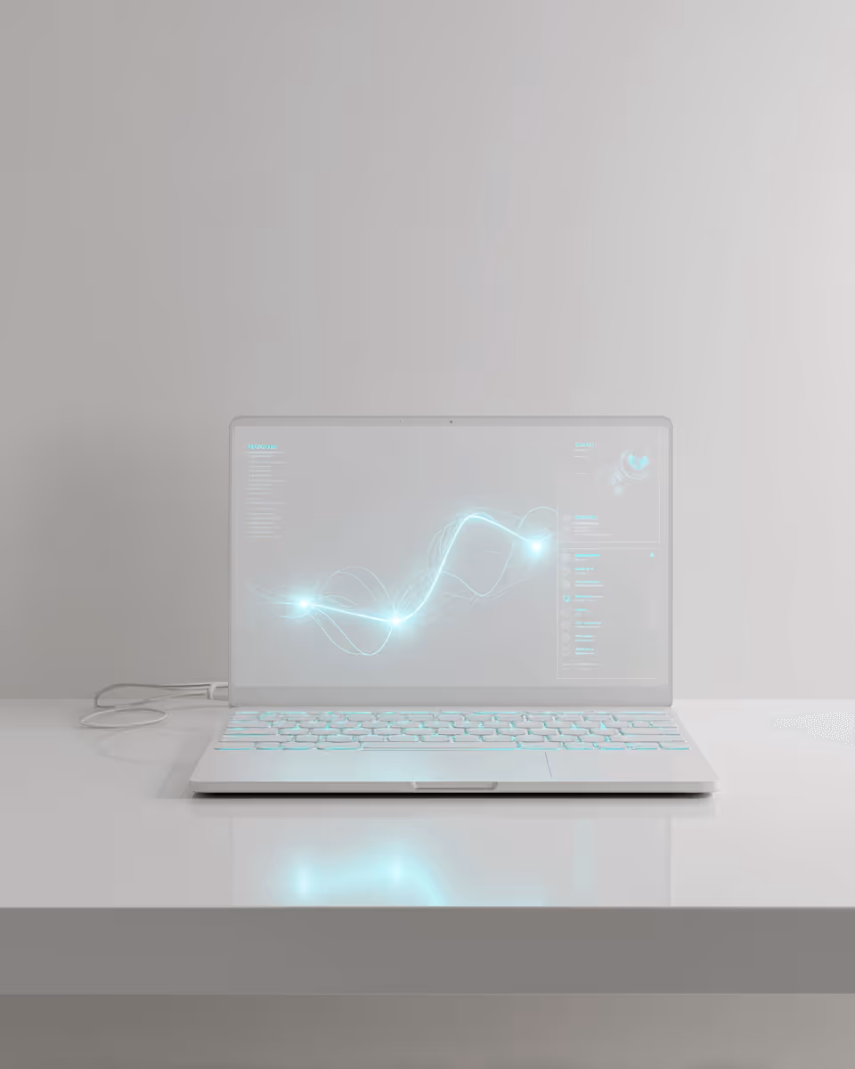 A laptop displaying the power of the Myriqo analytics in full flow