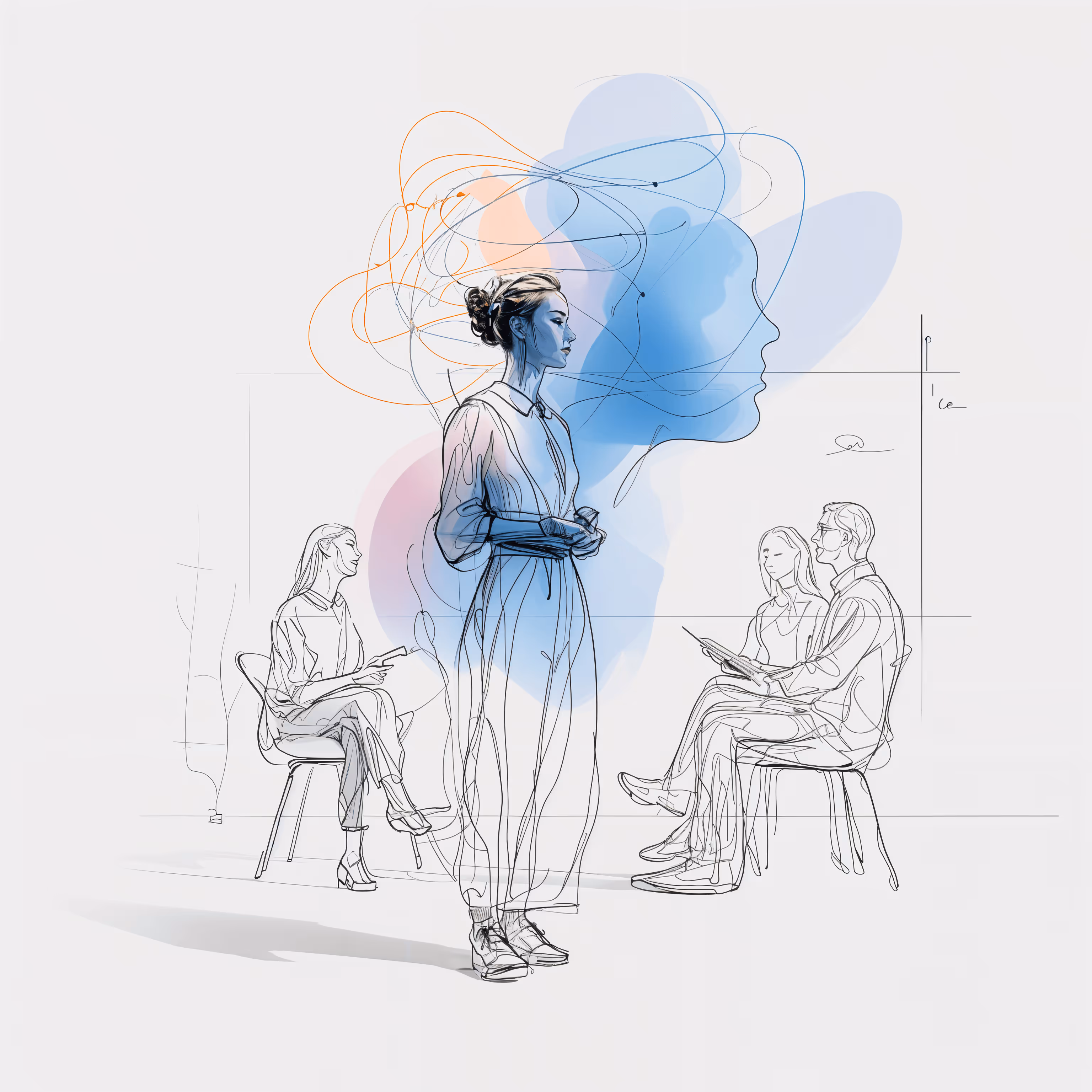 A bespoke augmented sketch depicting a leader mid mindset spark