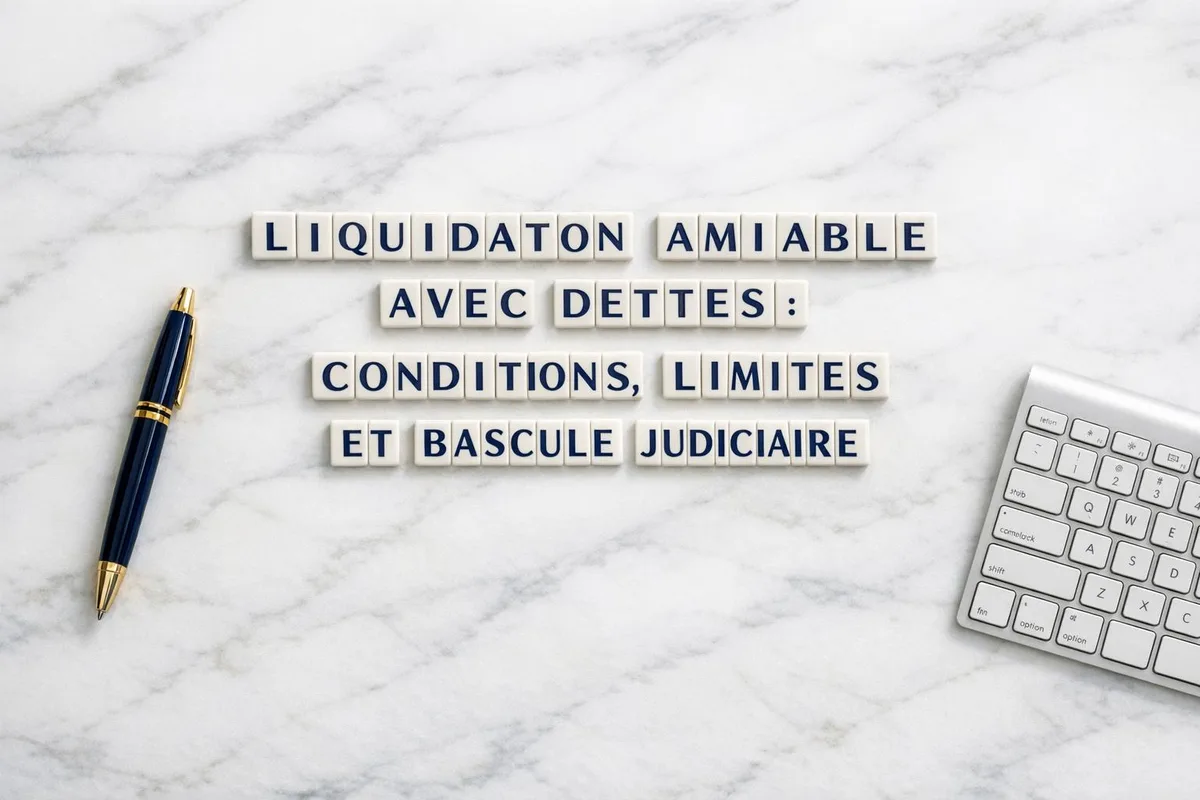Liquidation amiable avec dettes : conditions, limites et bascule judiciaire