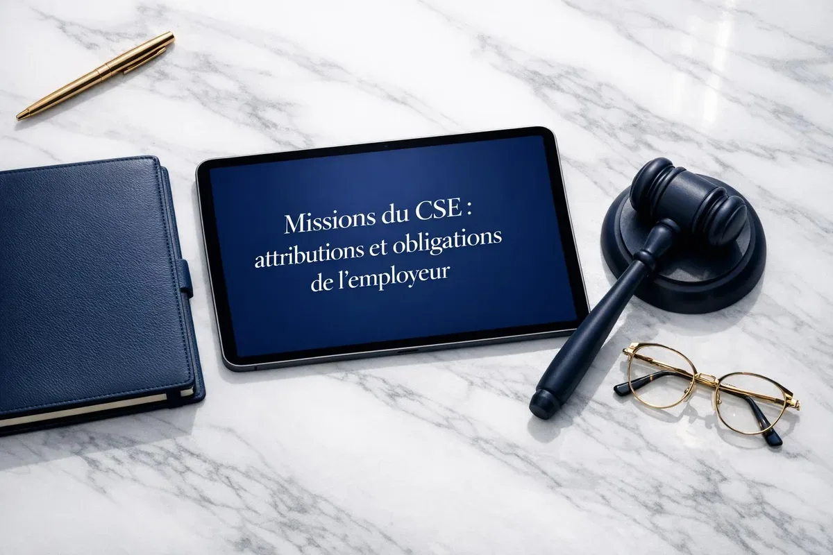 Membres du CSE réunis autour d'une table lors d'une réunion plénière avec documents de travail