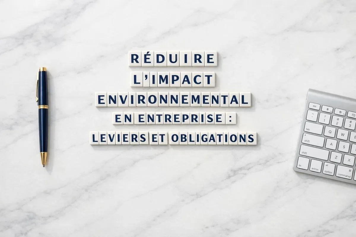 Équipe en réunion analysant des données RSE et indicateurs de performance environnementale sur écran