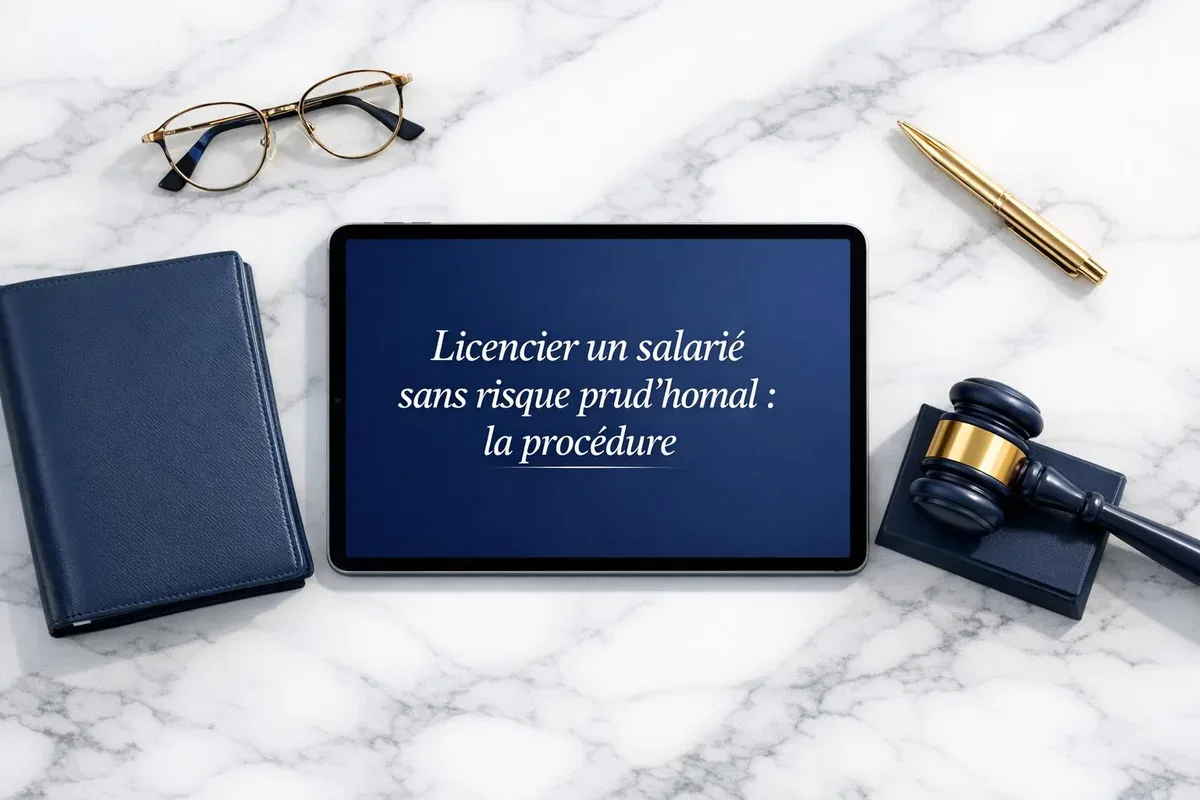 Avocat et employeur examinent un dossier de licenciement lors d'un entretien préalable en entreprise