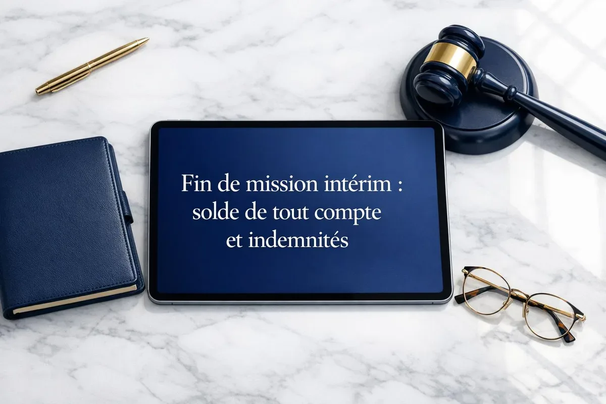 Signature d'un document de fin de contrat entre intérimaire et employeur avec calcul des indemnités de mission